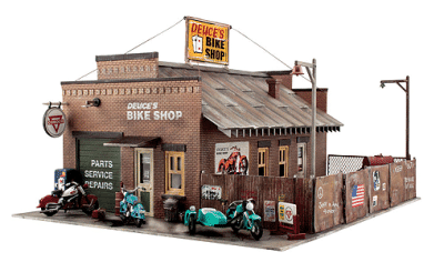 Woodland Scenics 5045 - HO Built-&-Ready Landmark Structures - Deuces Bike Shop