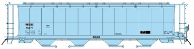 Intermountain 45140-04 - HO 59Ft 4-Bay Cylindrical Covered Hopper - WGR - Light Blue - Patch #162...