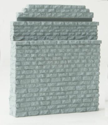 Walthers Cornerstone 4584 - HO Double-Track Railroad Bridge Stone Abutment - Resin Casting
