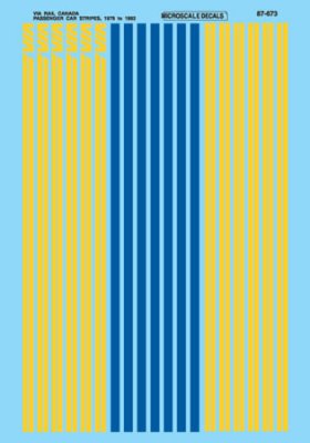 Microscale 87673 - HO Via Rail Passenger Car Stripes (1978-02) use with 87-672 - Decal