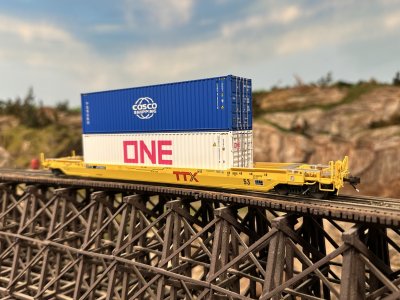 Aurora Miniatures 311005 - HO Gunderson 53' All-Purpose Well Car - DTTX #471753