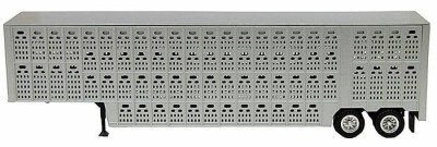 Herpa Models 5354 - HO 48' Livestock Trailer - Assembled -- Silver