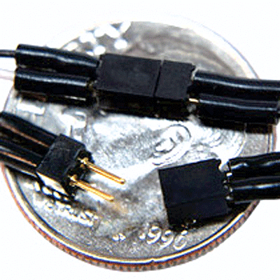 Train Control System 1301 2-Pin Mini Connector Set (1 Male, 1 Female) -- .12 x .085 x .243" with ...