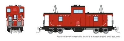 Rapido 510038 - N Scale Wide-Vision Caboose - Rock Island #17017