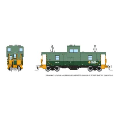 Rapido 510053 - N Wide Vision Caboose: BC Rail - Two-tone Green Scheme: #1870