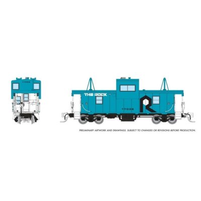 Rapido 510080 - N Wide Vision Caboose: Rock Island - Blue Scheme: #17038