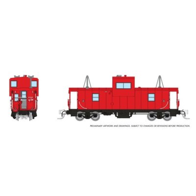 Rapido 510099 - N Wide Vision Caboose: Painted, Unlettered - Red