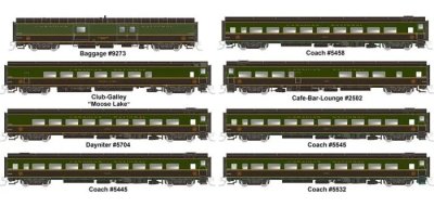 Rapido 550010 - N Scale -The Rapido- Passenger Cars - CNR: 1954 Scheme (8-Car Set)