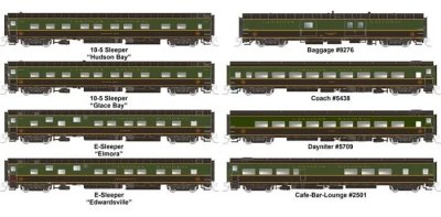 Rapido 550013 - N Scale -The Ocean- Passenger Cars - CNR: 1954 Scheme (8-Car Set)