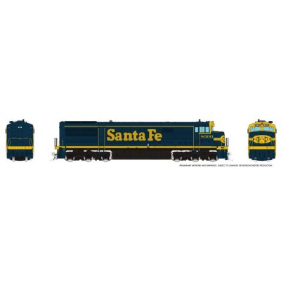 Rapido 55008 - HO GE U30CG w/o SG (DC/Silent): Santa Fe - Bookend Scheme: #8004