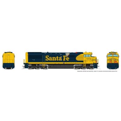 Rapido 55516 - HO GE U30CG w/o SG (DC/DCC/Sound): Santa Fe - Yellow Warbonnet Weathered: #8002