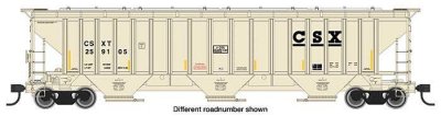 Walthers Mainline 49011 - HO 57' Trinity 4750 3-Bay Covered Hopper - Ready to Run -- CSX Transpor...
