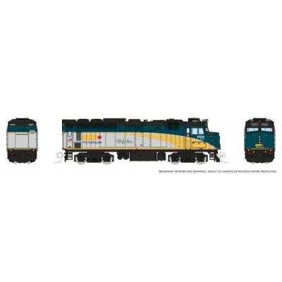Rapido 582011 - N Scale Rebuilt F40PH-2D (DC/Silent): VIA Rail - Renaissance: #6432