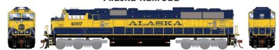 Athearn Genesis G64815 HO Scale - SD70MAC Diesel, DCC/ Ready - Alaska Railroad #4007