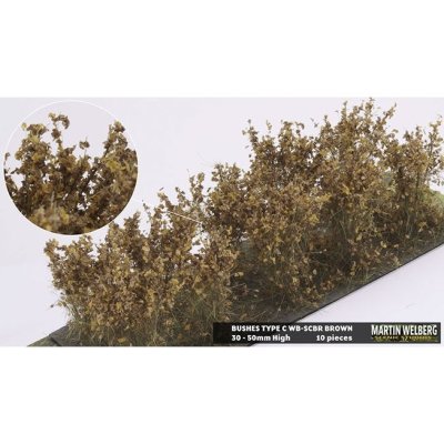 Martin Welberg Scenic Studios WB-SCBR - Bushes - Brown - Type C - 10 pcs