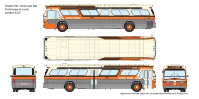 Rapido Trains 753096 HO New Look Bus Exclusive London Transit Commission (Orange/Brown)#138 13 - ...