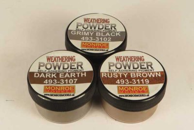 Monroe Models 2912 Grit & Grime Weathering Powder Set -- 1 Each: Grimy Black, Dark Earth, Rusty B...