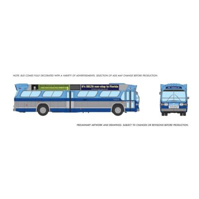 Rapido 753146 - HO 1/87 New Look Bus (Deluxe) - New York MTA - Blue #8854 with Ads