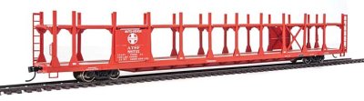Walthers Mainline 8004 - HO 89ft Flatcar w/ Bi-Level Open Auto Rack - ATSF #88721