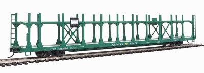Walthers Mainline 8019 - HO 89ft Flatcar w/ Bi-Level Open Auto Rack - Penn Central Rack, Trailer ...
