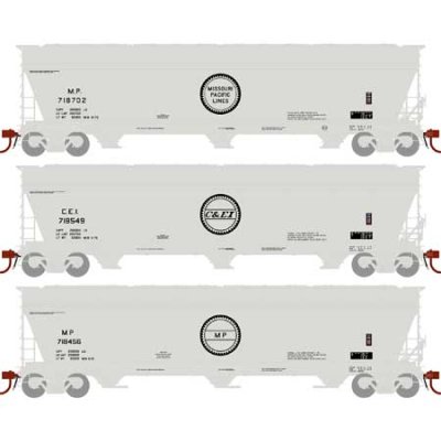 Athearn Genesis G15839 - HO ACF 4600 3-Bay Centerflow Hopper - Missouri Pacific (3 pkg)