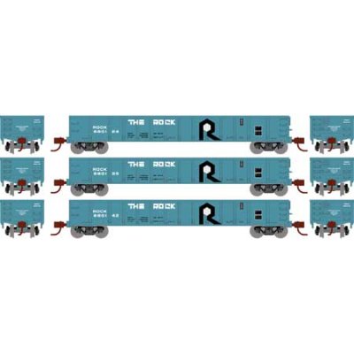 Athearn 8391 - HO RTR 52Ft Mill Gondola - Rock Island (3pkg)