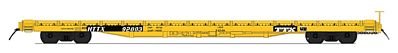 Intermountain 46417-03 HO 60ft Wood Deck Flat Car - HTTX Yellow Trailer Train #91226