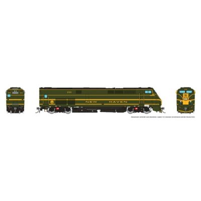 Rapido 85019 - HO GE P32AC-DM (DC/Silent): Metro North - New Haven Green & Gold: #222