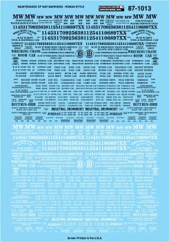 Microscale Decals 87-1013 - HO Scale - Maintenance of Way - Markings - Roman Style Lettering - De...