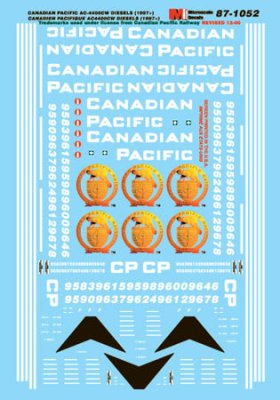Microscale 601052 - N Scale Waterslide Decals - Canadian Pacific AC4400CW Diesels (1997+)