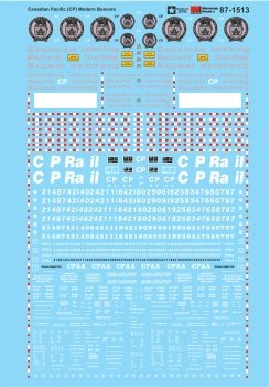 Microscale 871513 - HO Canadian Pacifc (CP) Modern Boxcars - 1970+ - Waterslide Decals