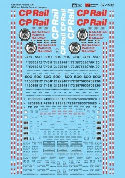 Microscale 871532 - HO Canadian Pacific (CP) - NSC and Trinity Covered Hoppers - Waterslide Decal...