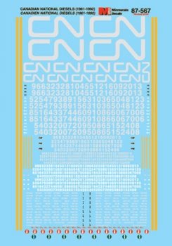 Microscale 87567 - HO Canadian National Diesels (1961-1992) - Decals