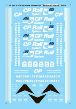 Microscale 87-974 HO Railroad Decal Set - Canadian Pacific AC4400CW Diesels (1995 - 1997)-Diesel ...