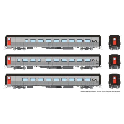 Rapido 9062002 - HO Hawker Siddeley Tempo Train: CN Set #2: Club 322, CBL 341, Coach 367