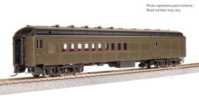 Broadway Limited Imports 9121 - HO Coach-Baggage Combine, Unlettered, Pullman Green