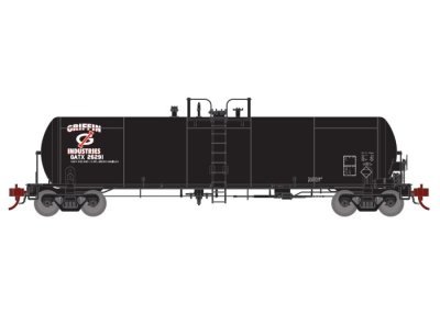 Athearn Genesis G40195 HO - GATC 20,000-Gallon GS Tank - GI/GATX (3)pkg