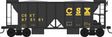Bowser HO 70 Ton 2 Ballast Car with Side Chutes CSX Black #975149 Blt 12-53
