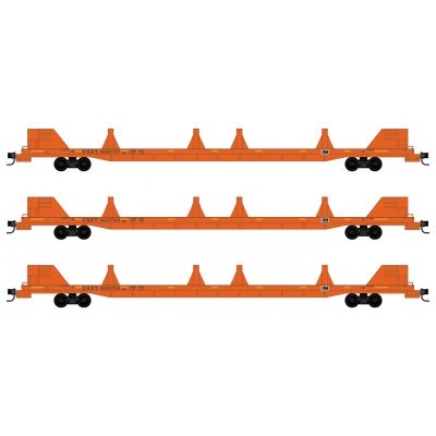 Micro Trains 99302203 - N Scale 89Ft Flat Car - CSX (Rail Repair) - 3pkg