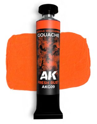 AK Interactive G09 - AK Gouache: Fresh Rust Weathering Paint 20ml Tube