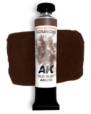 AK Interactive G10 - AK Gouache: Old Rust Weathering Paint 20ml Tube