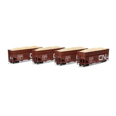 Athearn 1287 - HO 40' Wood Chip Hopper with Load, CN #860129 / 860156 / 860223 / 860259 (4)