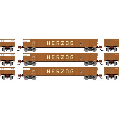 Athearn 1908 - N 52' Mill Gondola, HZGX #3914/3920/3922