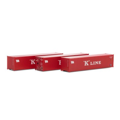 Athearn RTR 17393 - N Scale 40ft Corrugated LC Container - K-Line #2 (3pk)