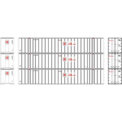 Athearn RTR 72773 - HO 53ft Stoughton Container - HUB/White (3pk)