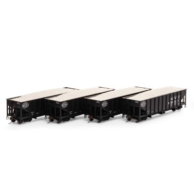 Athearn 140-7644 HO - 40ft Ribbed 3-bay Ballast Hopper - New York Central - #2 - 4pack 