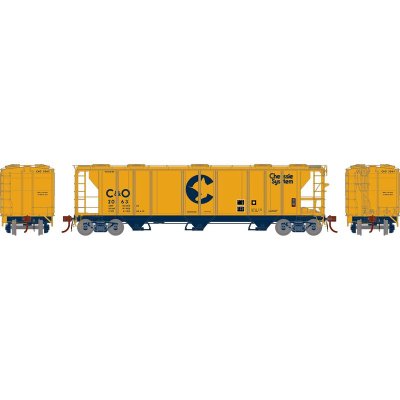 Athearn Genesis G73613 - HO PS-2 2893 3-Bay Covered Hopper - Chessie C&O #2063