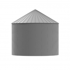 Iowa Scaled Engineering N-BIN36N09 - 36' N-Scale Galvanized Steel Grain Bin Kit (2.66" Corrugatio...