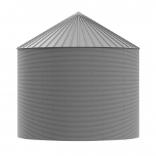 Iowa Scaled Engineering N-BIN48N13 - 48' N-Scale Galvanized Steel Grain Bin Kit (2.66" Corrugatio...