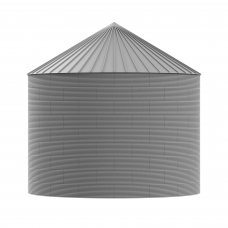 Iowa Scaled Engineering N-BIN48W09 - N Scale Galvanized Steel Grain Bin Kit (4" Corrugation)